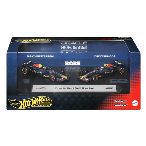 Hot Wheels Premium Fórmula 1 2025 pack 2 carros Oracle Red Bull Racing Mattel JMM89/JMM95-LA10