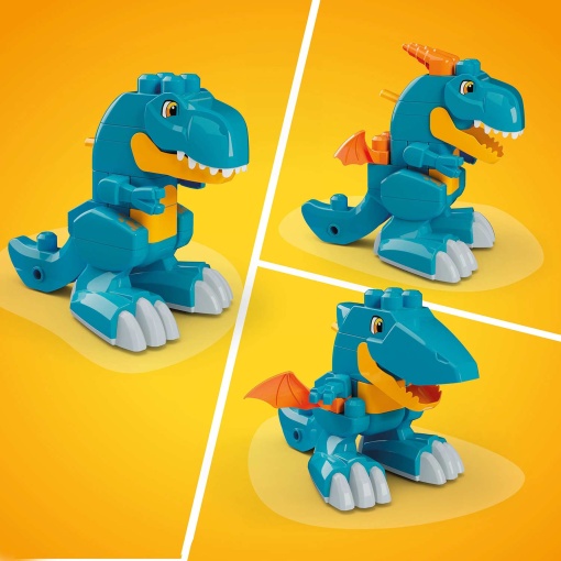 Mega Bloks 25 peças dinossauro de construção com dentada 3 em 1 Mattel JMK85