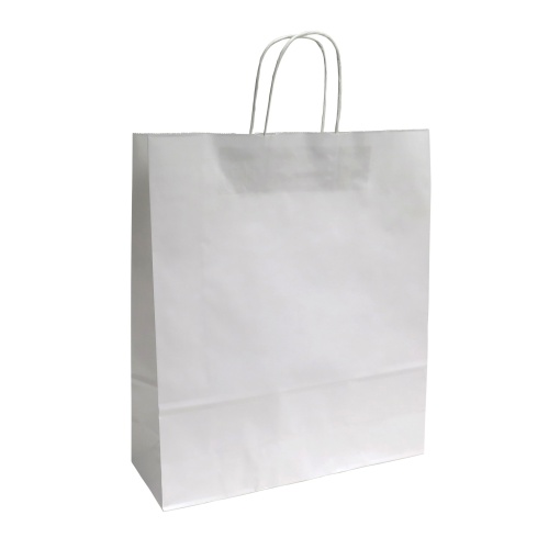 Saco de papel asa torcida 35 kraft branco 32x13x41cm