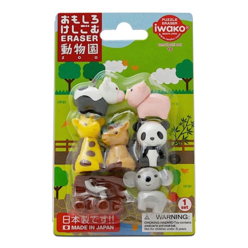 Borracha puzzle Iwako zoo (7 unidades)