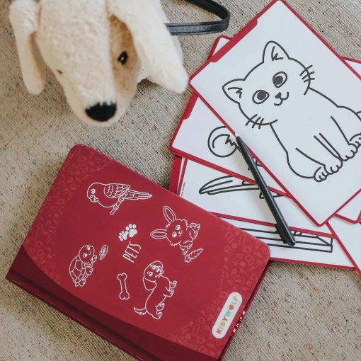 Kidydraw Mini tablet de desenho com ecrã LCD Kidywolf animais domésticos