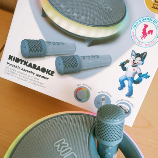 Karaoke com 2 microfones Kidywolf Kidykaraoke azul