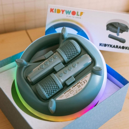 Karaoke com 2 microfones Kidywolf Kidykaraoke azul