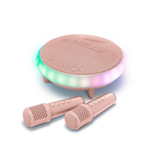 Karaoke com 2 microfones Kidywolf Kidykaraoke rosa