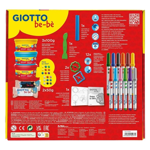 Conjunto criativo Giotto Be-Bè Learn & Play com 22 peças