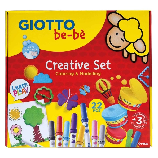 Conjunto criativo Giotto Be-Bè Learn & Play com 22 peças