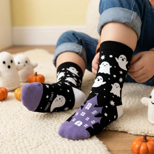 Lovely Story Halloween Boo Night Socks 30-35