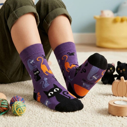 Lovely Story Halloween Magic Cats Socks 24-29