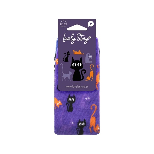 Lovely Story Halloween Magic Cats Socks 24-29