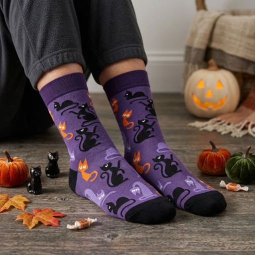 Lovely Story Halloween Magic Cats Socks 36-41