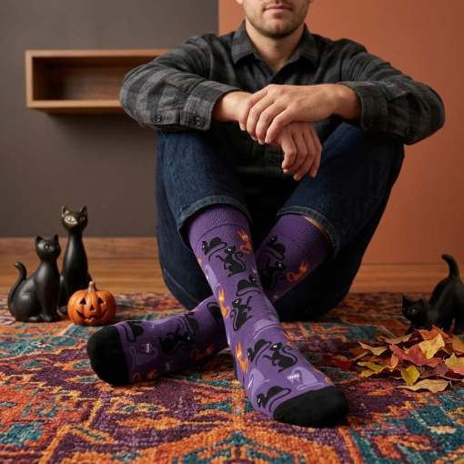 Lovely Story Halloween Magic Cats Socks 41-46