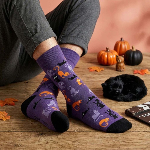 Lovely Story Halloween Magic Cats Socks 41-46
