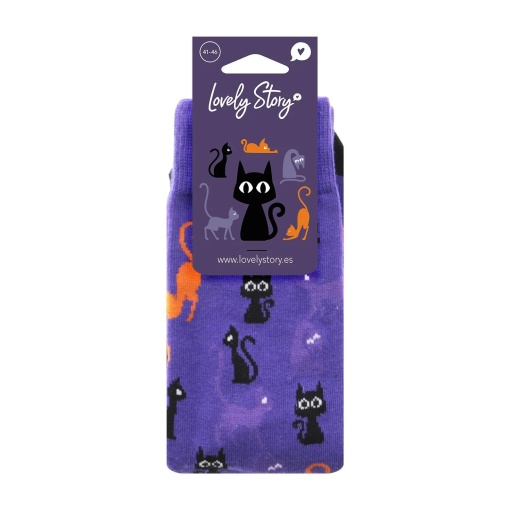 Lovely Story Halloween Magic Cats Socks 41-46