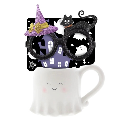 Lovely Story Halloween Ghostie Pals ceramic mug and glasses set