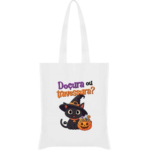 Bolso de mano blanco de la encantadora historia de Halloween "Truco o trato"