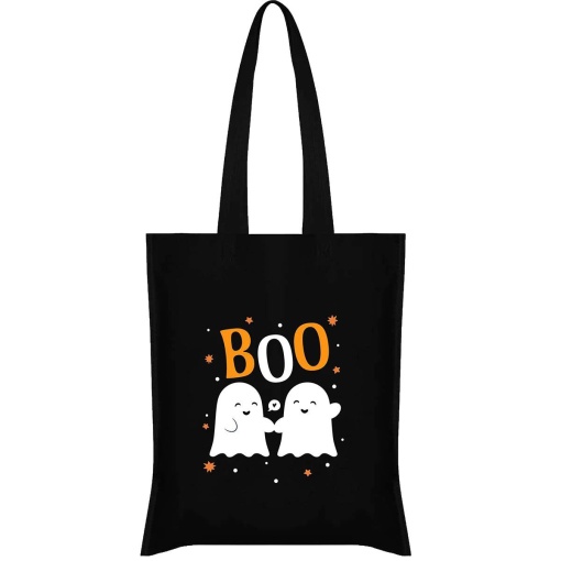 Tote bag Lovely Story Halloween black "Boo"