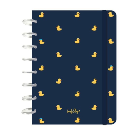 A5 lined disc notebook, 100 sheets, 100gsm, Lovely Story Duck Vibes