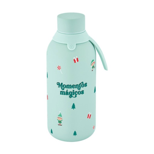 Garrafa térmica Lovely Story natal menta "Momentos mágicos" 500ml