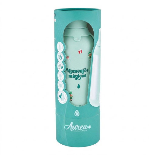 Garrafa térmica Lovely Story natal menta "Momentos mágicos" 500ml