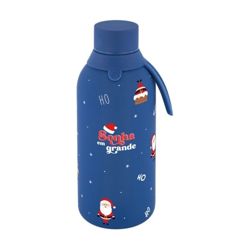 Garrafa térmica Lovely Story natal azul "Sonha em grande" 500ml
