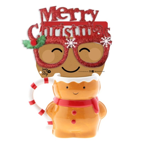 Lovely Story Christmas cookie ceramic mug and glasses set