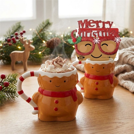 Lovely Story Christmas cookie ceramic mug and glasses set