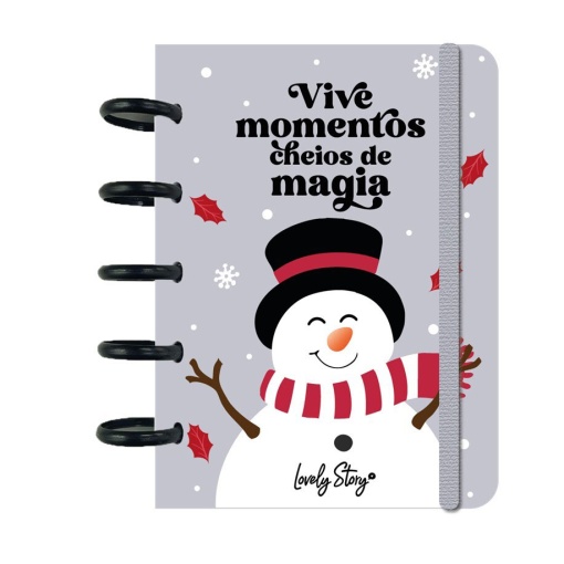 A6 lined disc notebook, 100 sheets, 100gsm, Lovely Story Christmas green "Live moments full of magic"