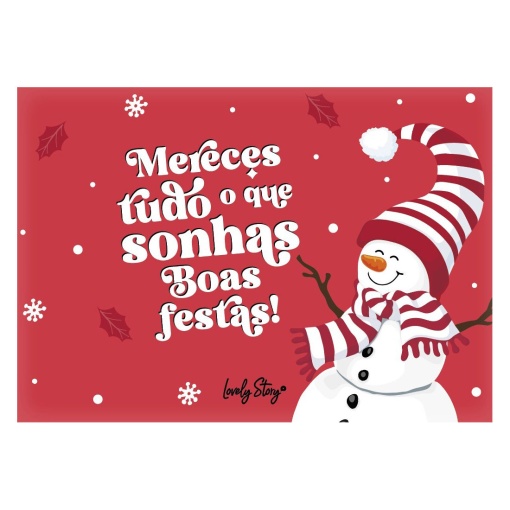 Envelope para dinheiro Lovely Story natal vermelho "Mereces tudo o que sonhas"