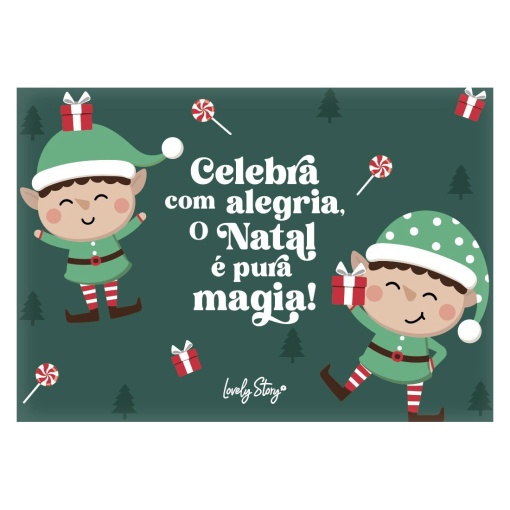 Envelope para dinheiro Lovely Story natal verde "Celebra com alegria, o natal é pura magia"