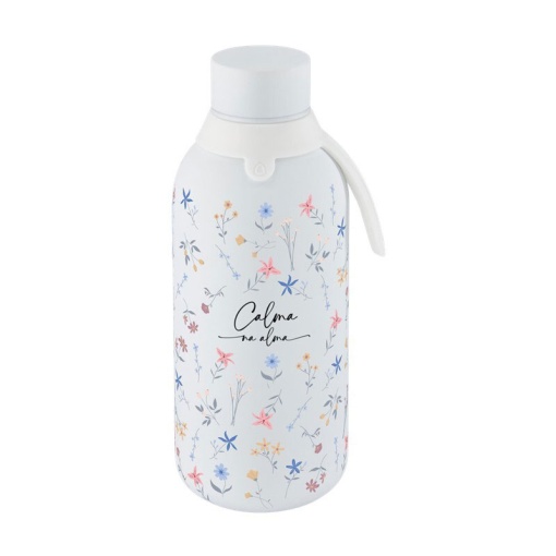 Garrafa térmica Lovely Story 500ml branco "Calma na alma"