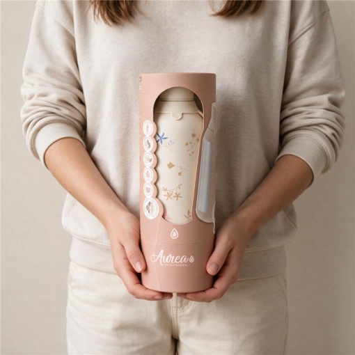 Lovely Story 500ml Beige Petal Whisper Thermos Bottle