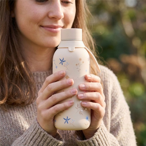 Lovely Story 500ml Beige Petal Whisper Thermos Bottle