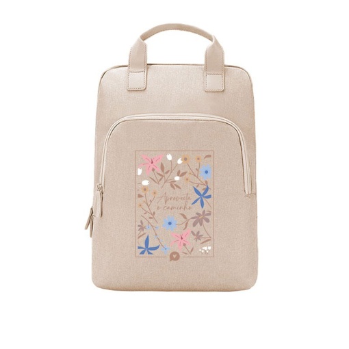 Mochila para portátil Lovely Story bege "Aproveita o caminho"