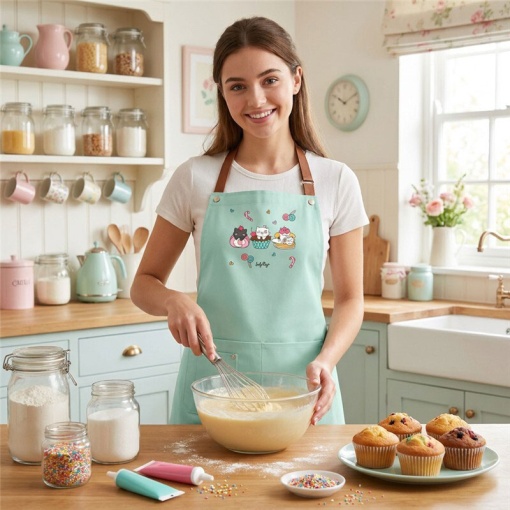 Lovely Story Mint Cozy Whiskers Apron
