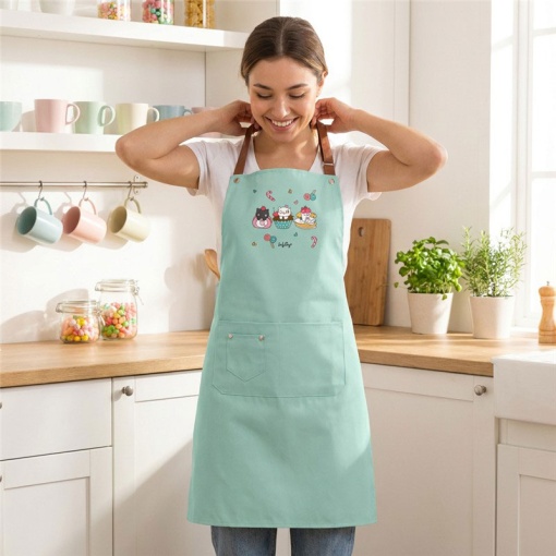 Lovely Story Mint Cozy Whiskers Apron