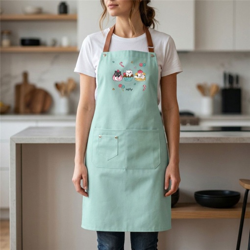 Lovely Story Mint Cozy Whiskers Apron