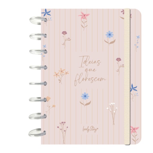 A5 lined disc notebook, 100 sheets, 100gsm, Lovely Story beige, "Ideas that blossom"