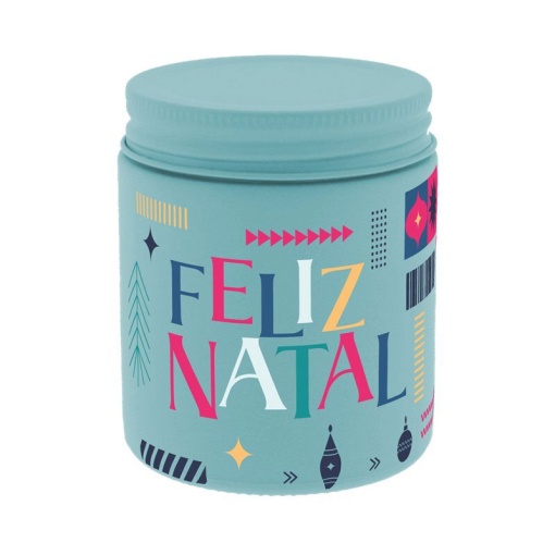 Vela aromática Lovely Story natal 160g esmeralda "Feliz Natal"