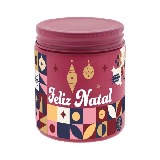 Vela aromática Lovely Story natal 160g vermelho "Feliz Natal"