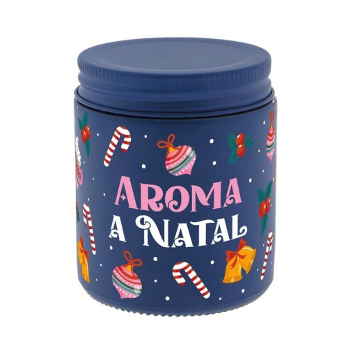 Vela aromática Lovely Story natal 160g azul "Aroma a natal"
