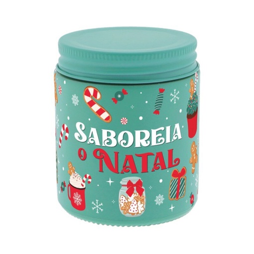 Vela aromática Lovely Story natal 160g verde "Saboreia o natal"