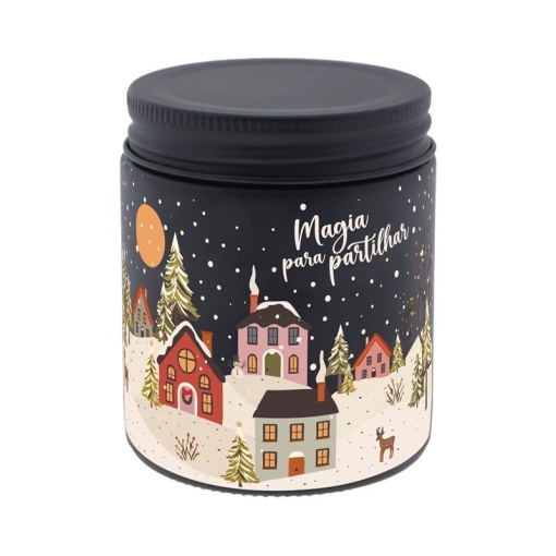 Vela aromática Lovely Story natal 160g preto "Magia para partilhar"