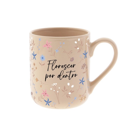 Lovely Story beige ceramic mug "Blooming from within" 330ml