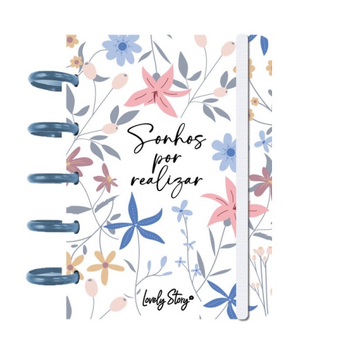 A6 lined disc notebook, 100 sheets, 100gsm, Lovely Story white paper, "Dreams to be fulfilled"