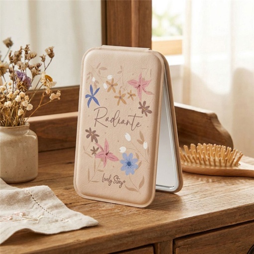 Lovely Story beige pocket mirror "Radiant"
