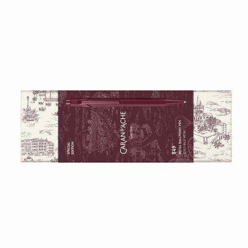Caran d'Ache 849 Toile de Jouy ballpoint pen, special edition, burgundy 849.226
