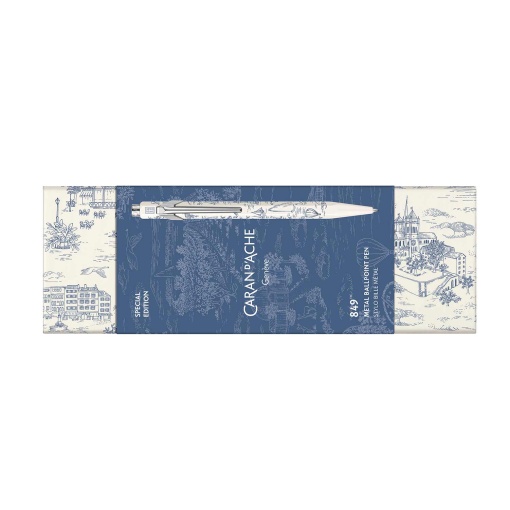 Caran d'Ache 849 Toile de Jouy ballpoint pen, special edition, white, 849.126