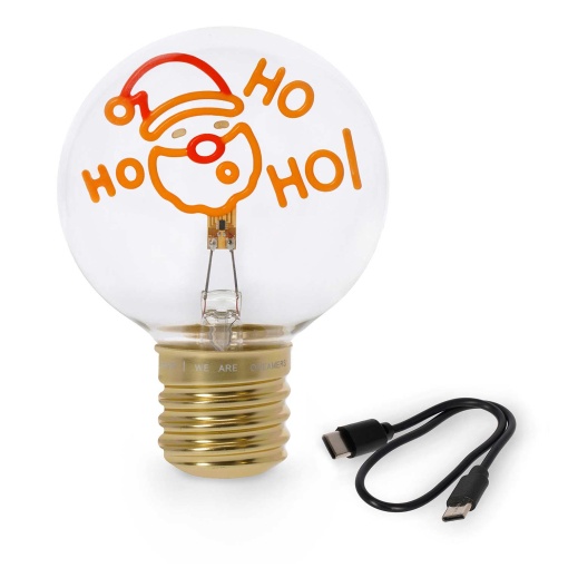 Table lamp in the shape of a Legami Bulb Fiction It's Christmas Time Ho Ho Ho 25