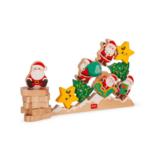 Jogo de equilíbrio de madeira Legami It's Christmas Time Ho Ho Ho Balancing Game 1