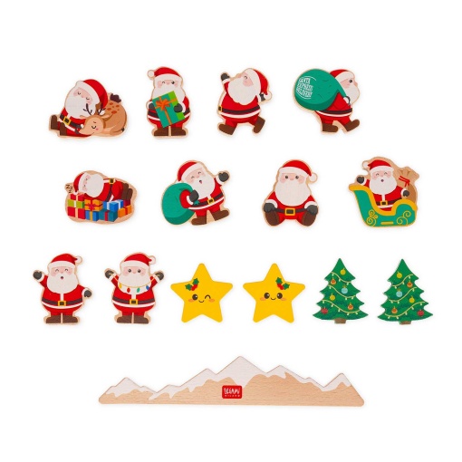 Jogo de equilíbrio de madeira Legami It's Christmas Time Ho Ho Ho Balancing Game 1
